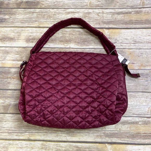 Sol and Selene quilted nylon burgundy Shoulder Tote Bag - Picture 5 of 13
